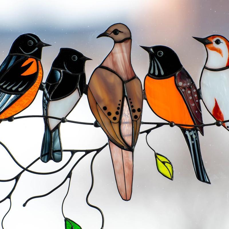 Birds Stained Glass Window Hangings - Image 4