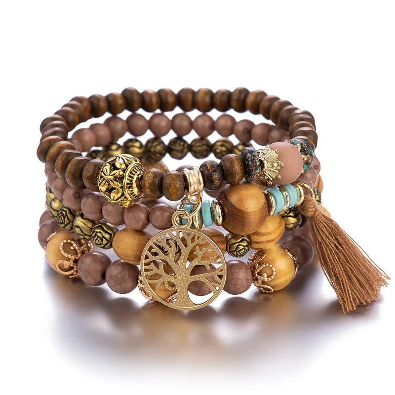 Boho Multilayer Wood Beaded Bracelet - Image 13