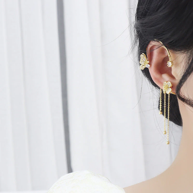 Butterfly Tassel Style Zircon Earrings - Image 12
