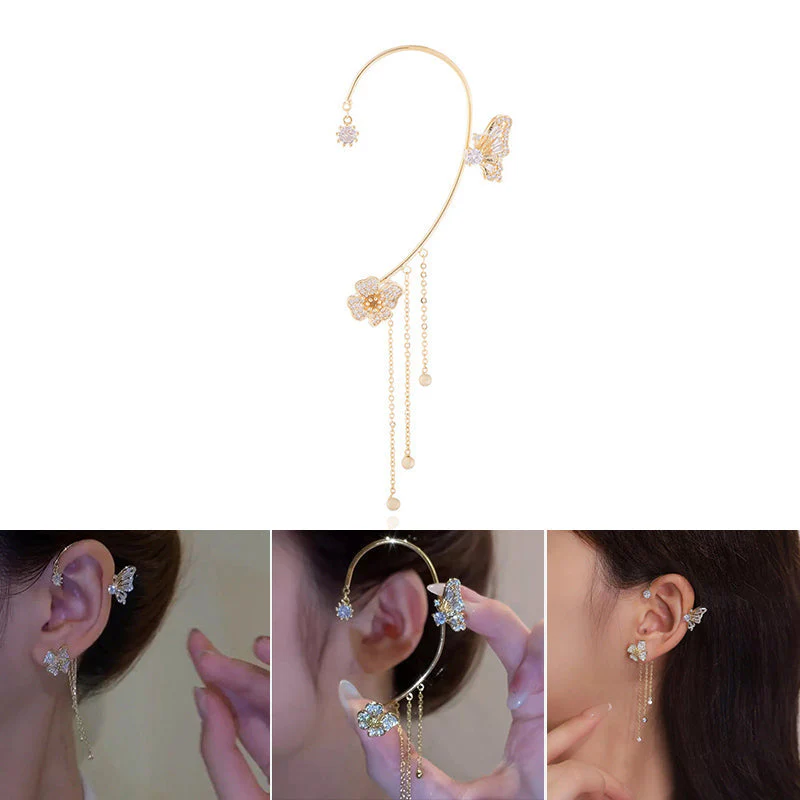 Butterfly Tassel Style Zircon Earrings - Image 13