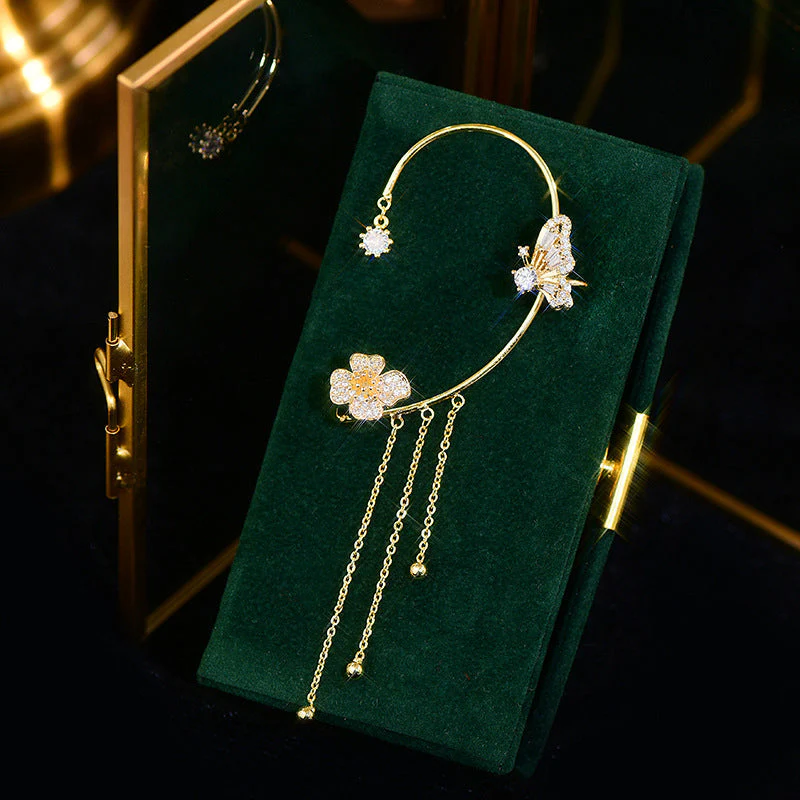 Butterfly Tassel Style Zircon Earrings - Image 7