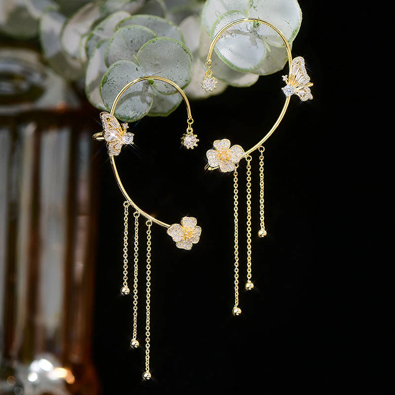 Butterfly Tassel Style Zircon Earrings - Image 8