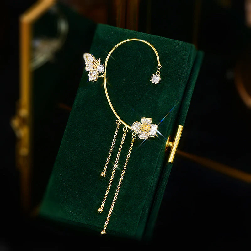 Butterfly Tassel Style Zircon Earrings - Image 9