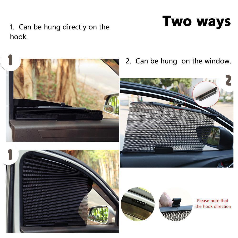 Car Window Sun Shade Curtain With 3M Adhesive, Black - Image 2