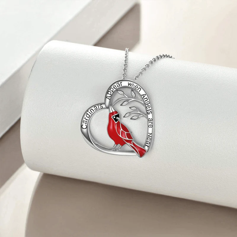 Cardinal Heart Pendant Necklace - Image 11