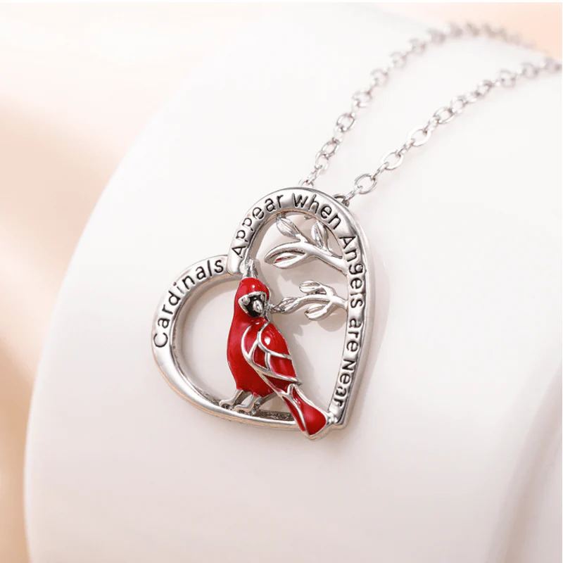 Cardinal Heart Pendant Necklace - Image 3