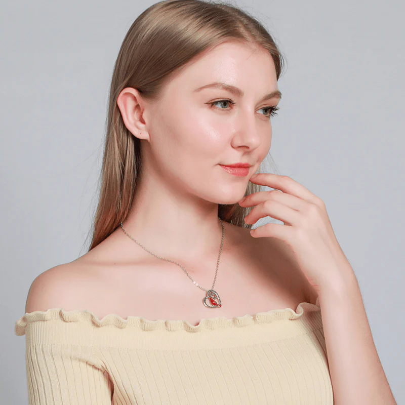 Cardinal Heart Pendant Necklace - Image 5