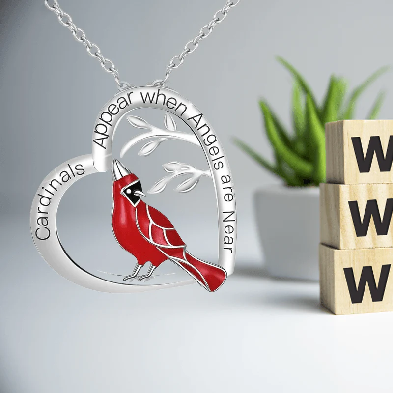 Cardinal Heart Pendant Necklace - Image 8