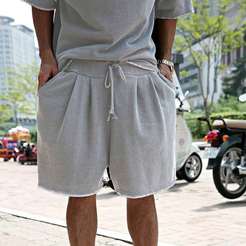 Casual Loose Fit Solid Sports Sets - Image 10