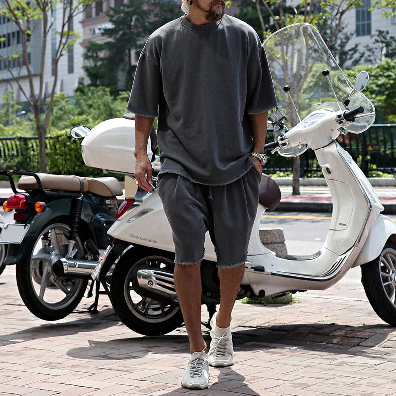 Casual Loose Fit Solid Sports Sets - Image 11
