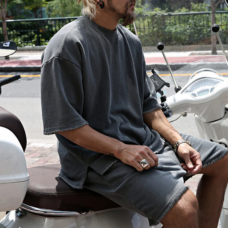 Casual Loose Fit Solid Sports Sets - Image 12