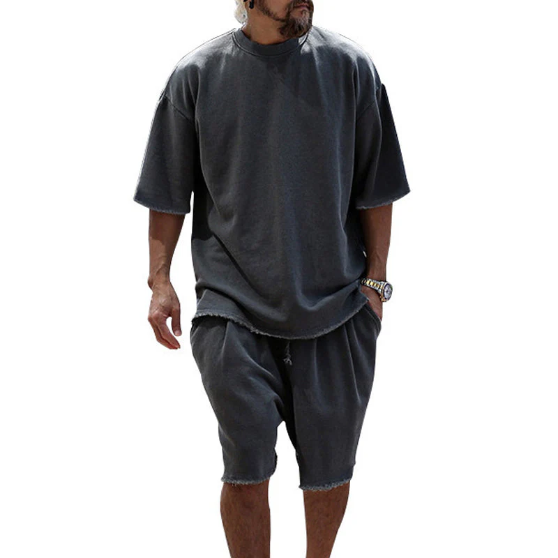 Casual Loose Fit Solid Sports Sets - Image 14