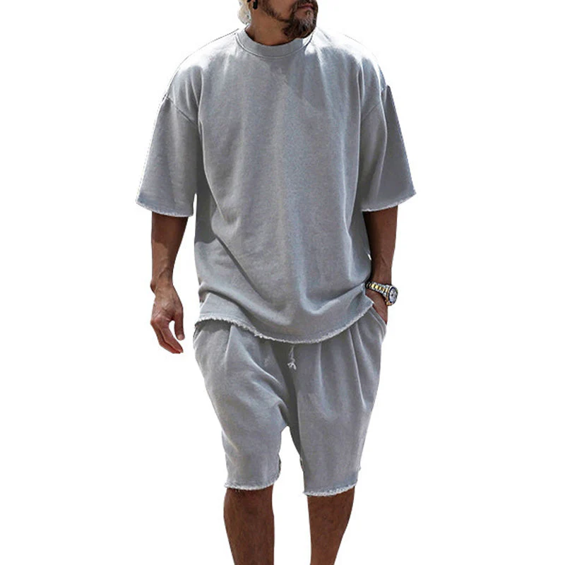 Casual Loose Fit Solid Sports Sets - Image 15