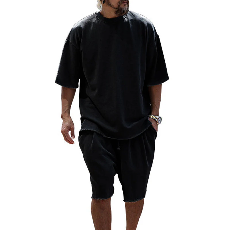 Casual Loose Fit Solid Sports Sets - Image 16