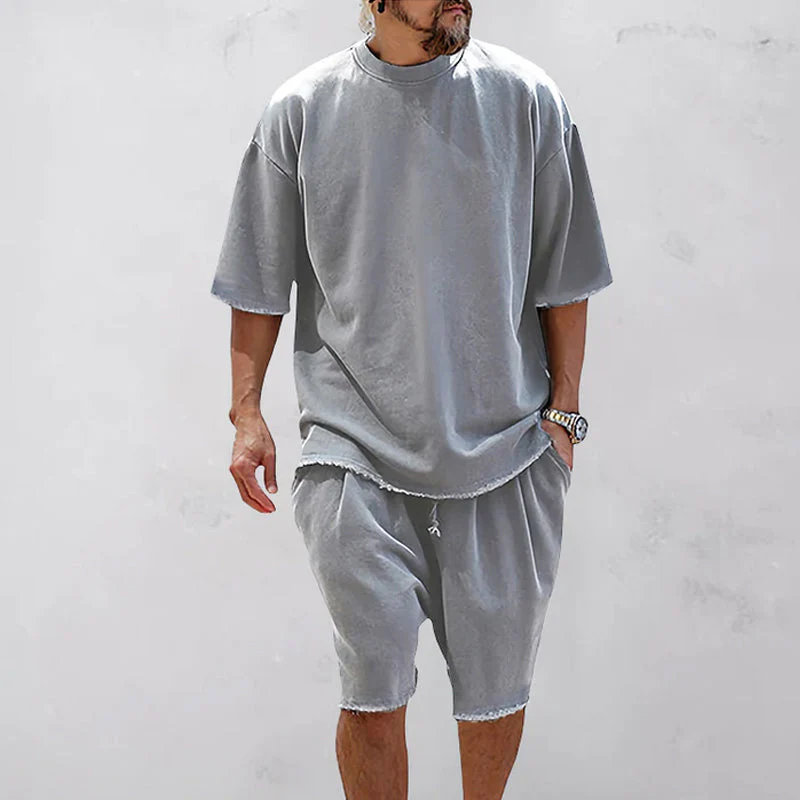 Casual Loose Fit Solid Sports Sets - Image 2