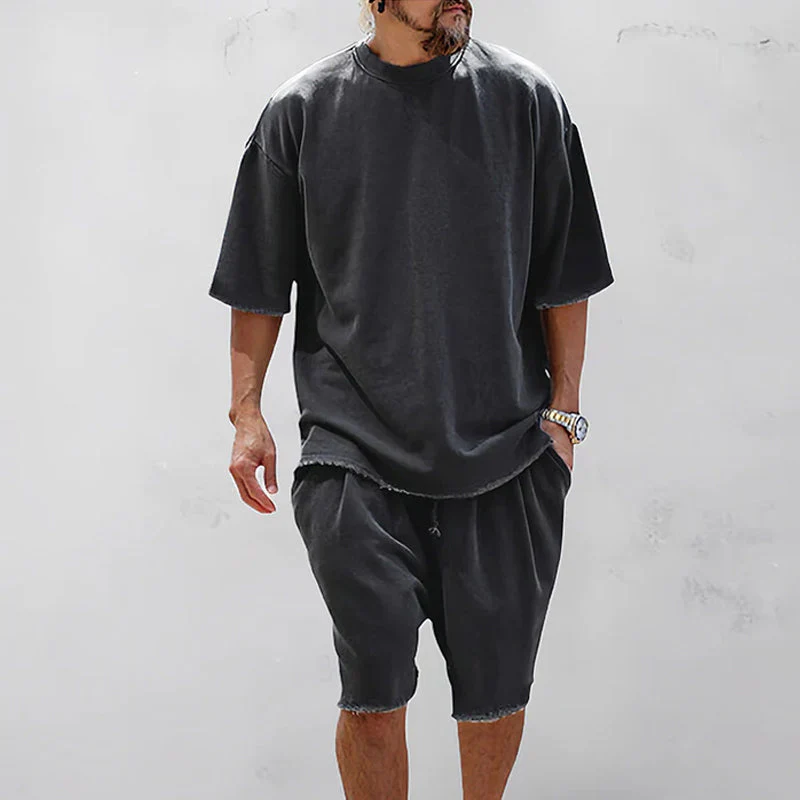 Casual Loose Fit Solid Sports Sets - Image 3