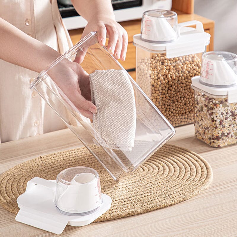 Cereal Dispenser Easy Flow Storage Jar Plastic Grocery Container - Image 5