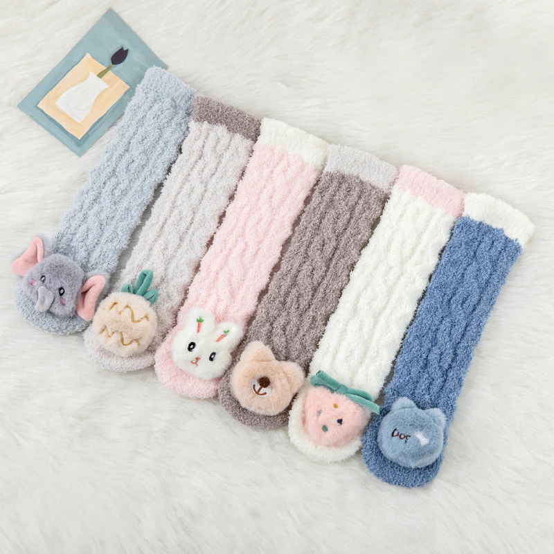 Children's Animal Coral Fleece Socks - Image 5