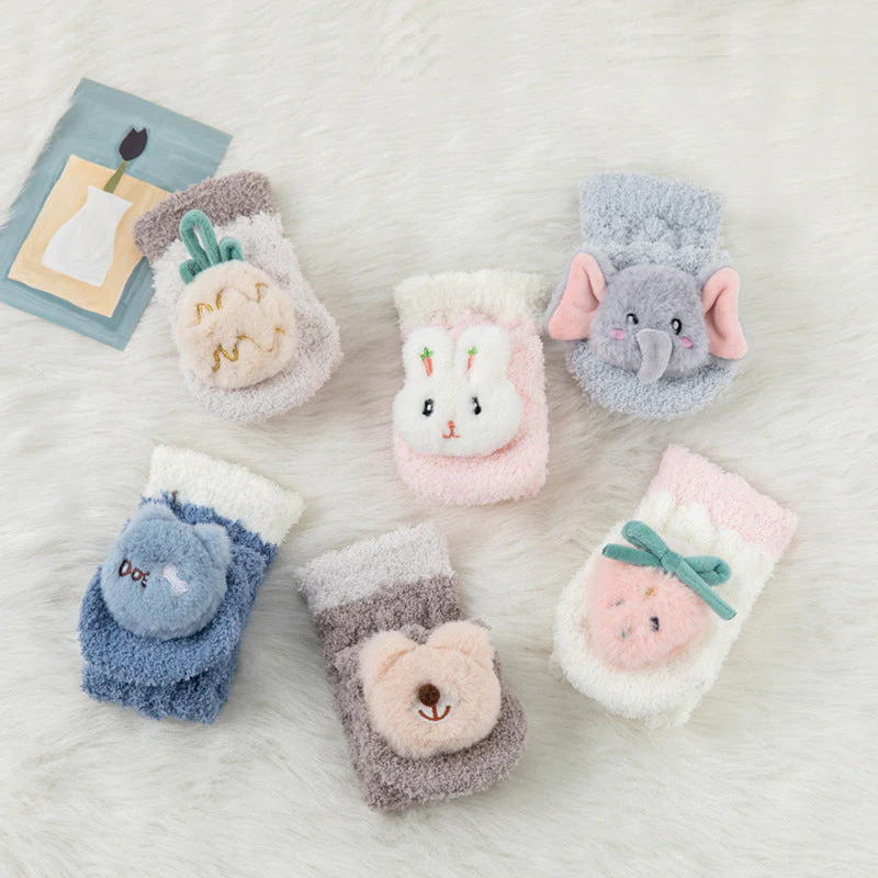 Children's Animal Coral Fleece Socks - Image 6