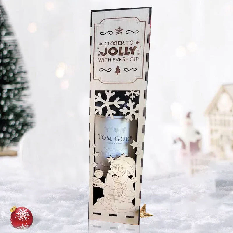 Christmas Funny Wooden Wine Box - Image 11