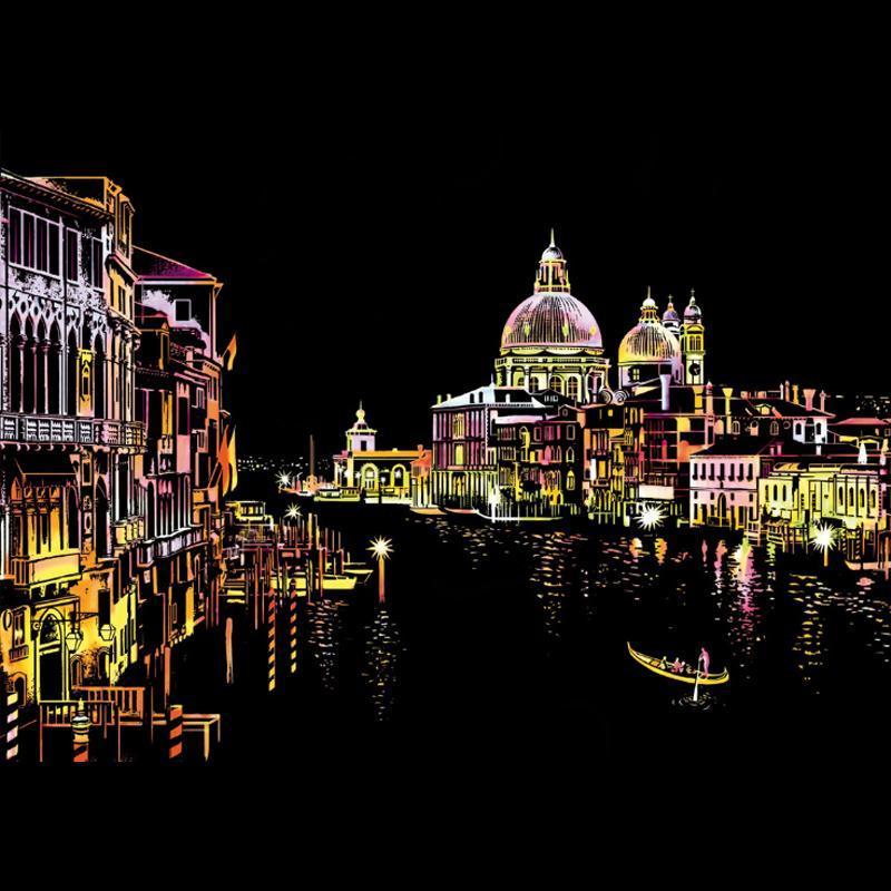 Colorful Night Scene Scratch Painting - Image 11