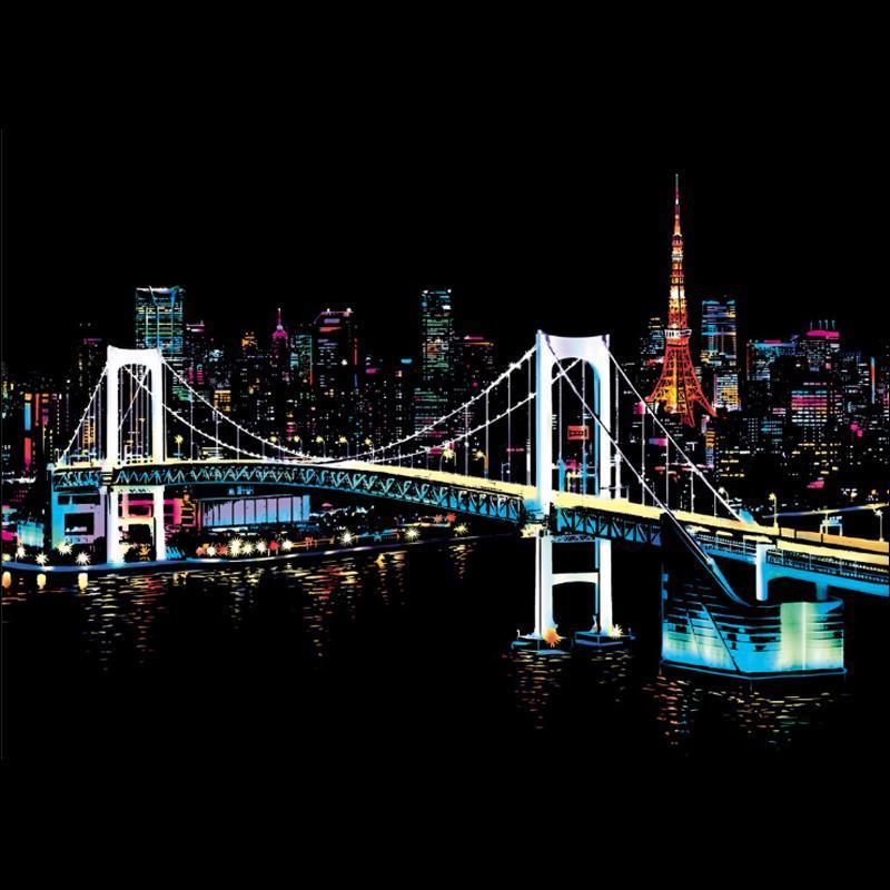 Colorful Night Scene Scratch Painting - Image 23