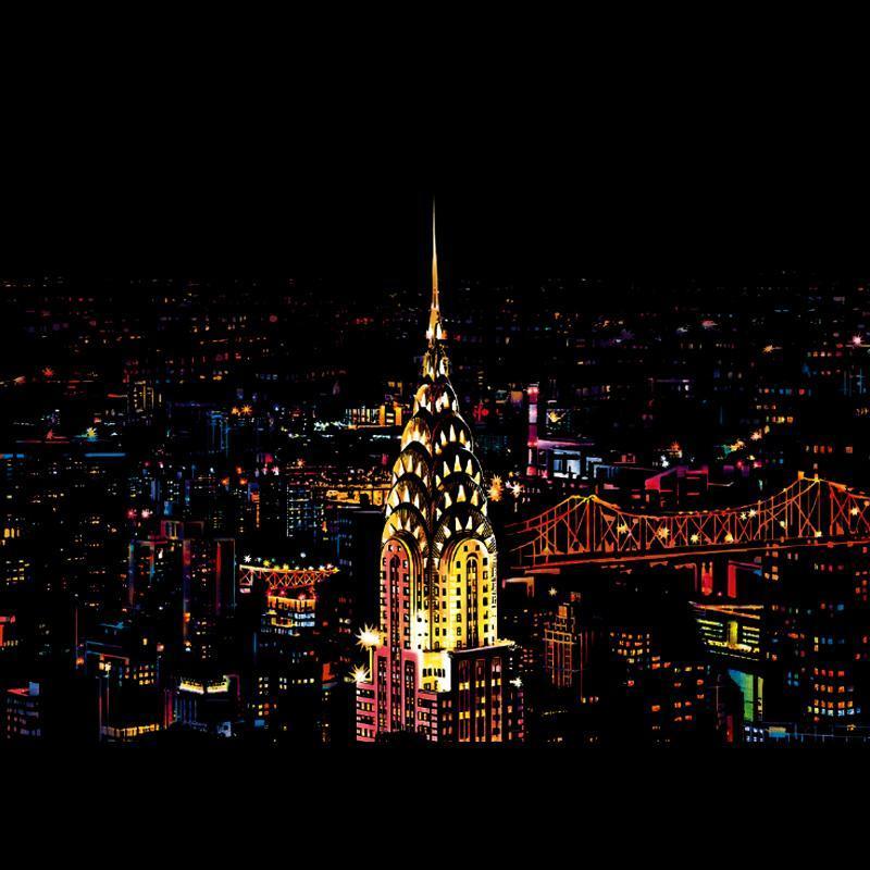 Colorful Night Scene Scratch Painting - Image 24