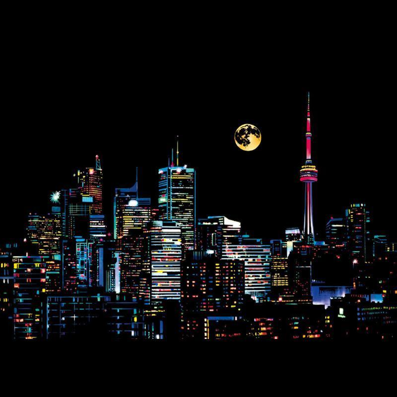 Colorful Night Scene Scratch Painting - Image 6