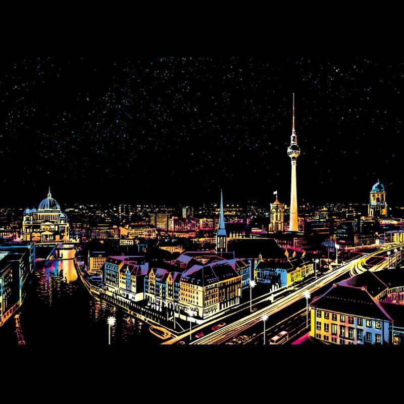 Colorful Night Scene Scratch Painting - Image 7