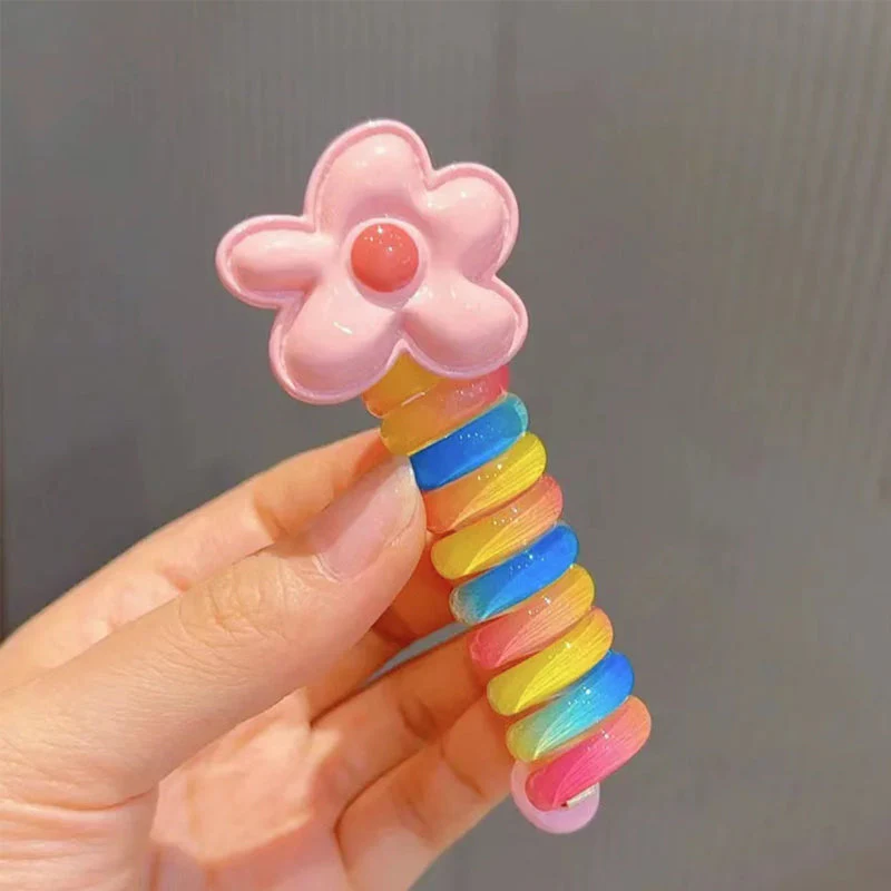 Colorful Telephone Wire Hair Bands for Kids - Image 11