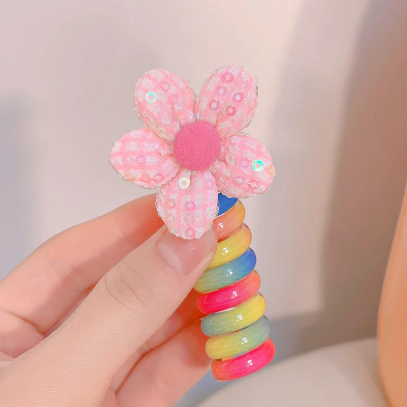 Colorful Telephone Wire Hair Bands for Kids - Image 16