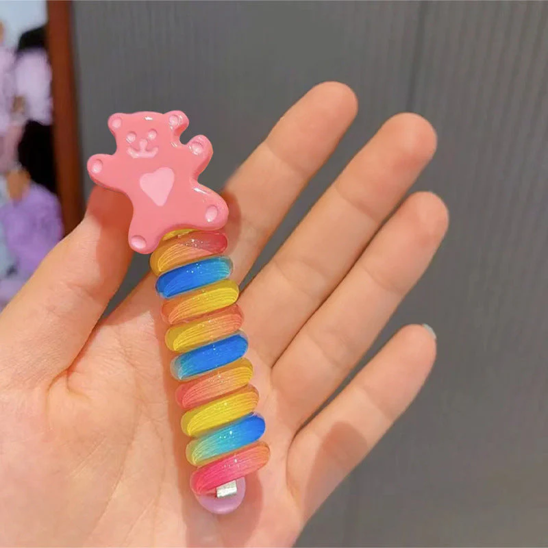 Colorful Telephone Wire Hair Bands for Kids - Image 19