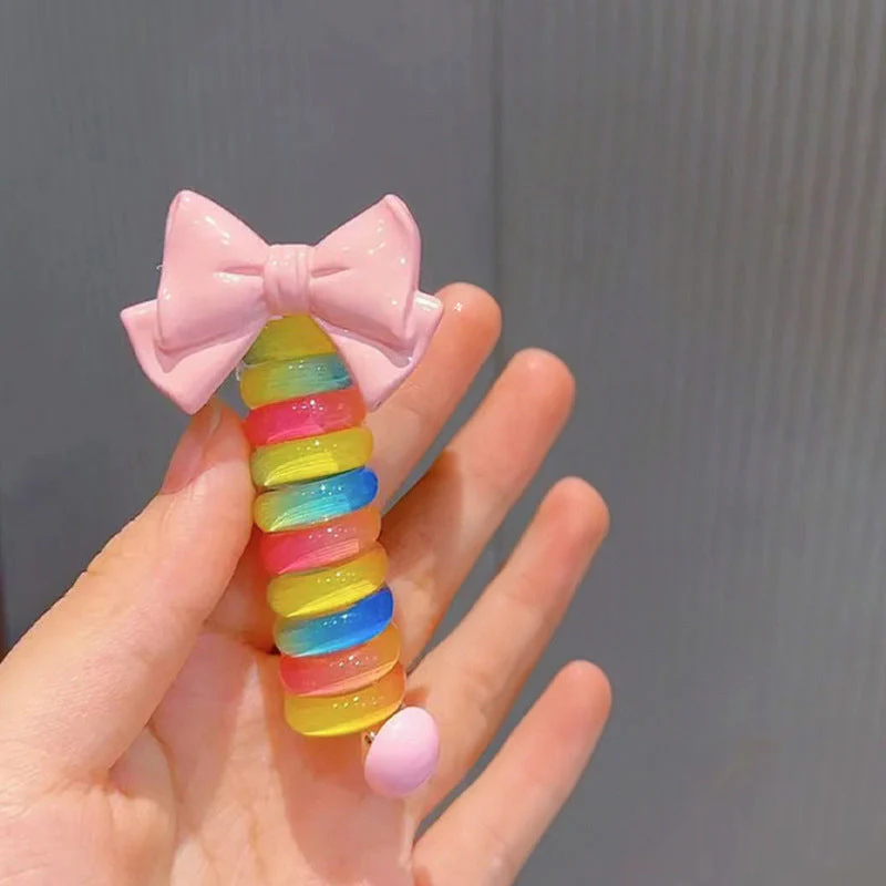 Colorful Telephone Wire Hair Bands for Kids - Image 21