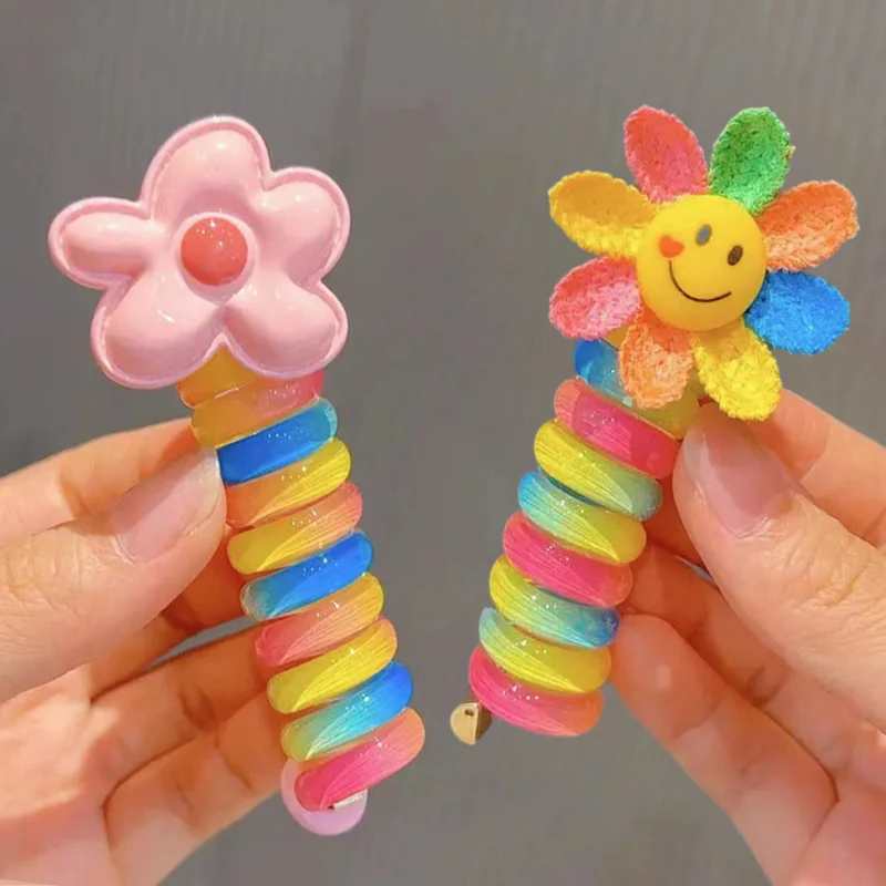 Colorful Telephone Wire Hair Bands for Kids - Image 23