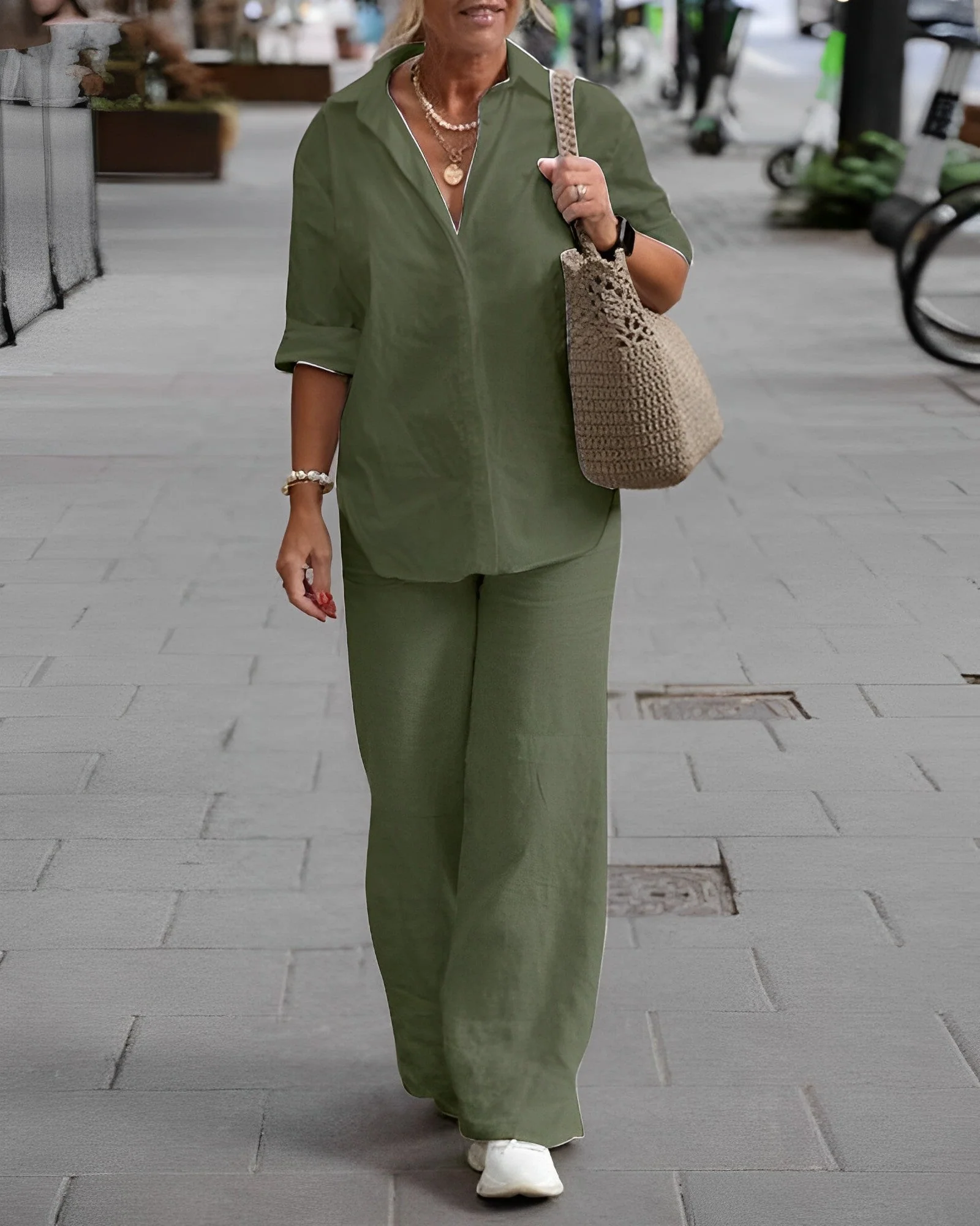 Cotton And Linen Shirt Suit - Image 4