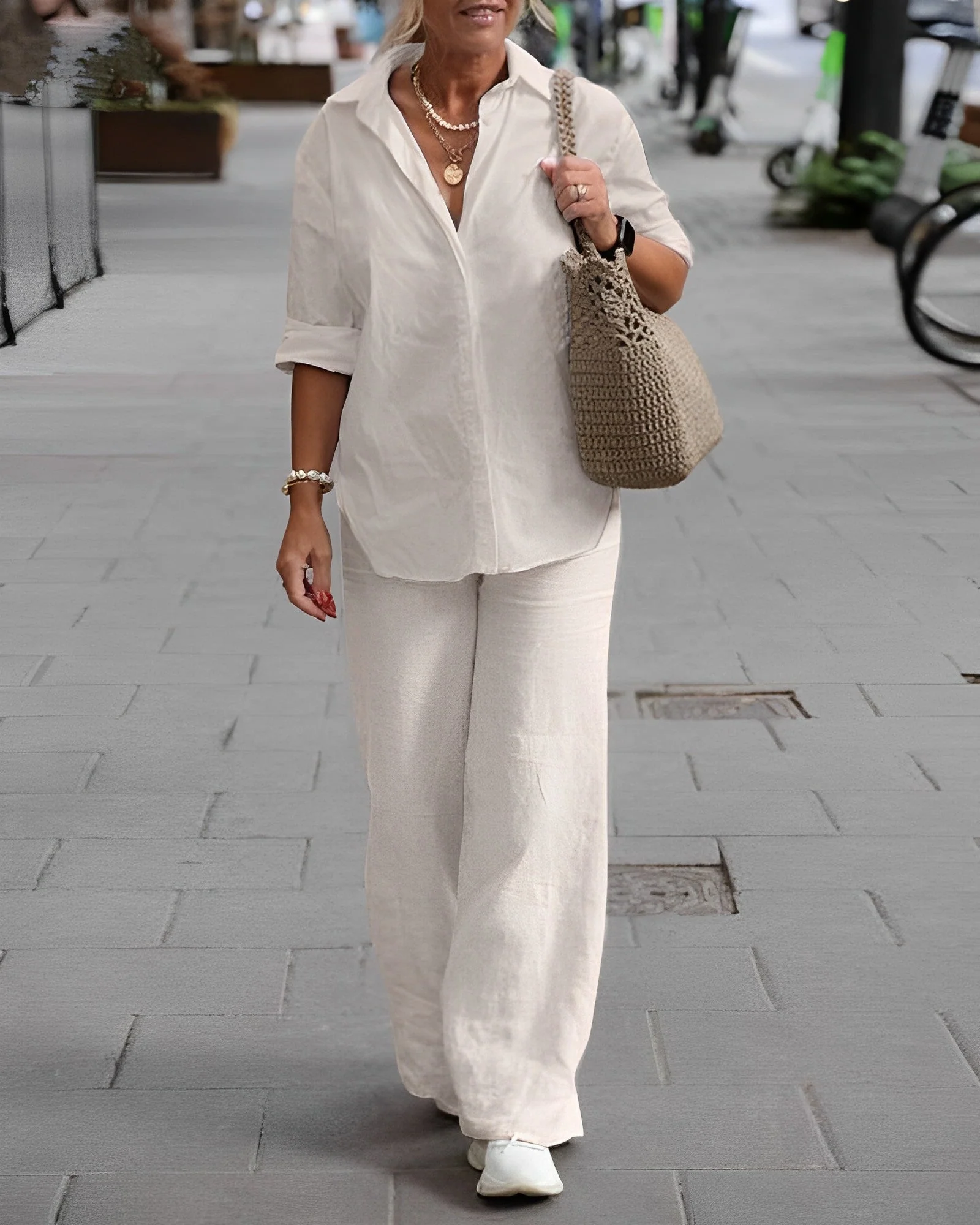 Cotton And Linen Shirt Suit - Image 5