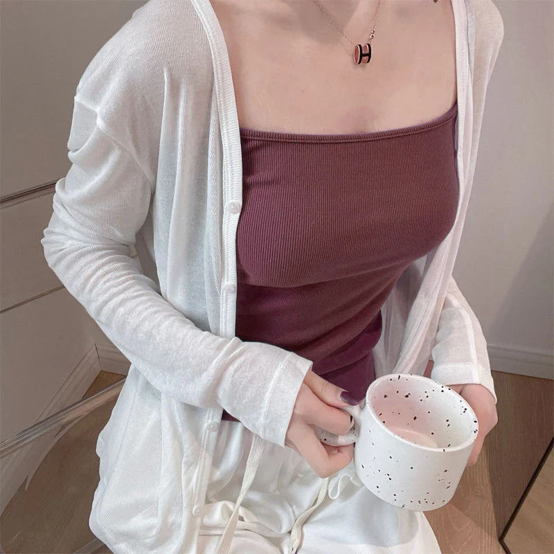 Cotton Ribbed Square Neck Tank Top - Image 3