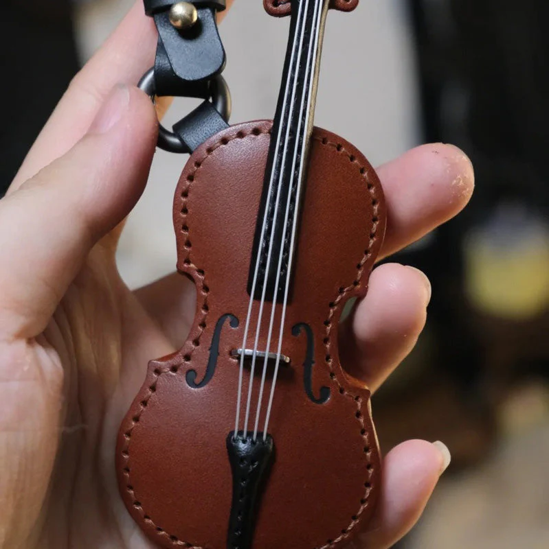 Crafted Leather Violin & Cello Keychain - Image 11