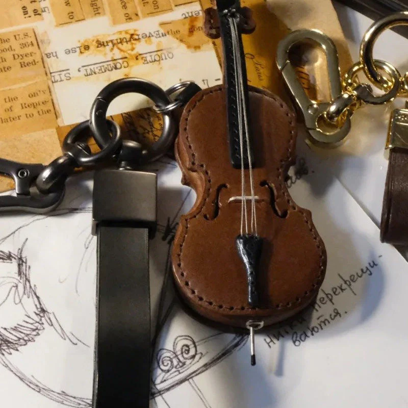 Crafted Leather Violin & Cello Keychain - Image 12