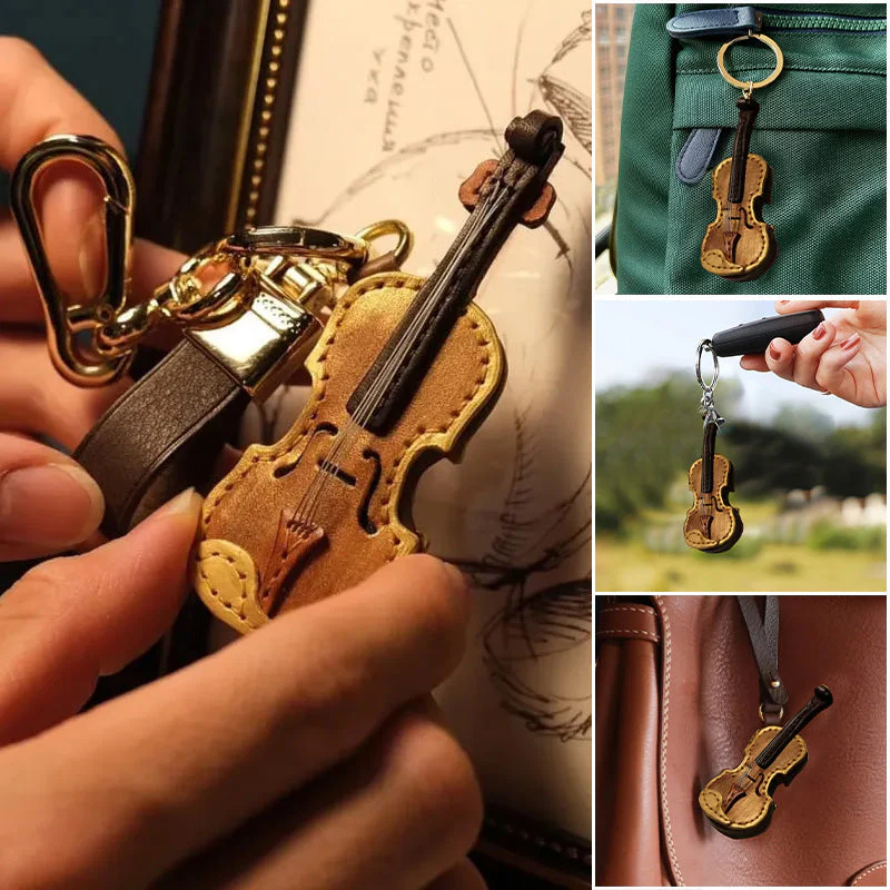 Crafted Leather Violin & Cello Keychain - Image 2
