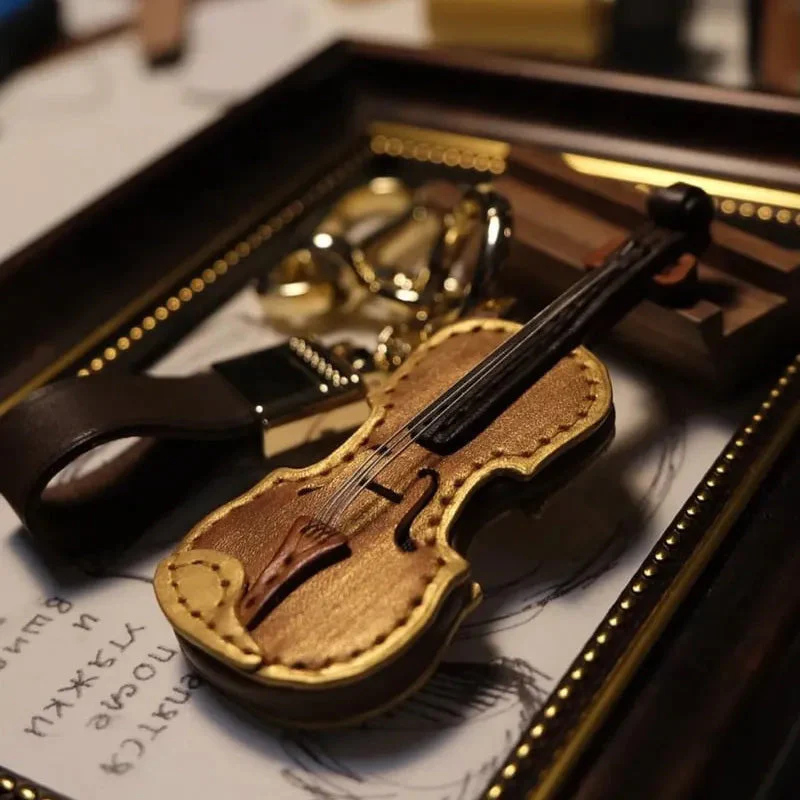 Crafted Leather Violin & Cello Keychain - Image 3
