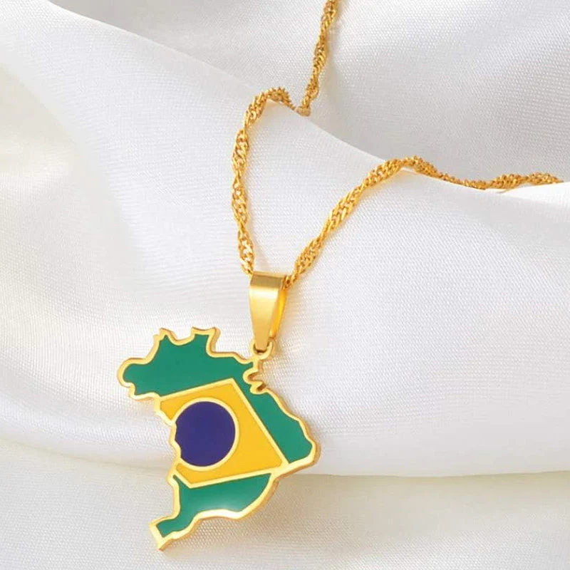 Creative map and flag necklace - Image 4