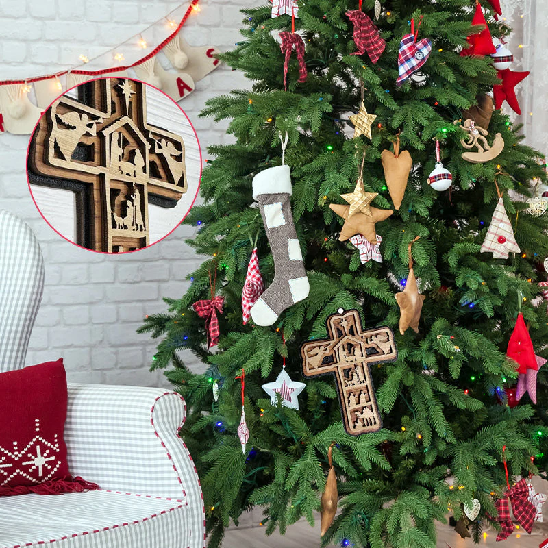 Cross Nativity Ornament - Image 2