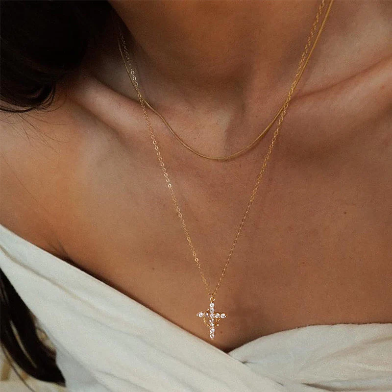 Crown & Cross Pendant Choker Necklace - Image 6