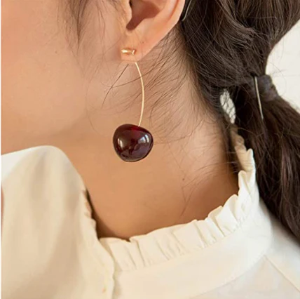 Cute 3D Cherry Earrings - Image 4
