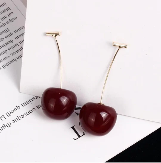 Cute 3D Cherry Earrings - Image 8