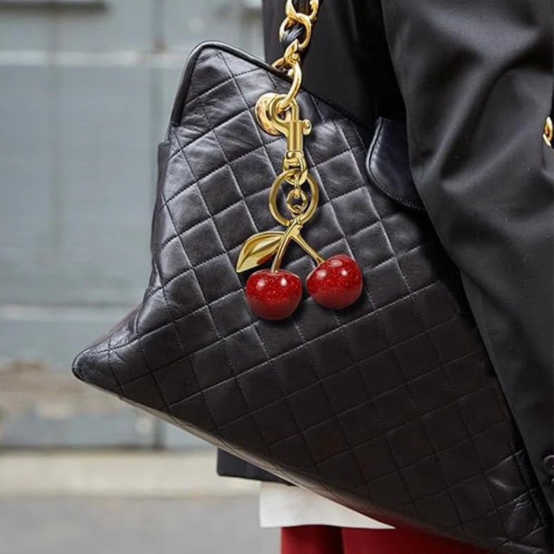 Cute Cherry Design Keychain - Image 3