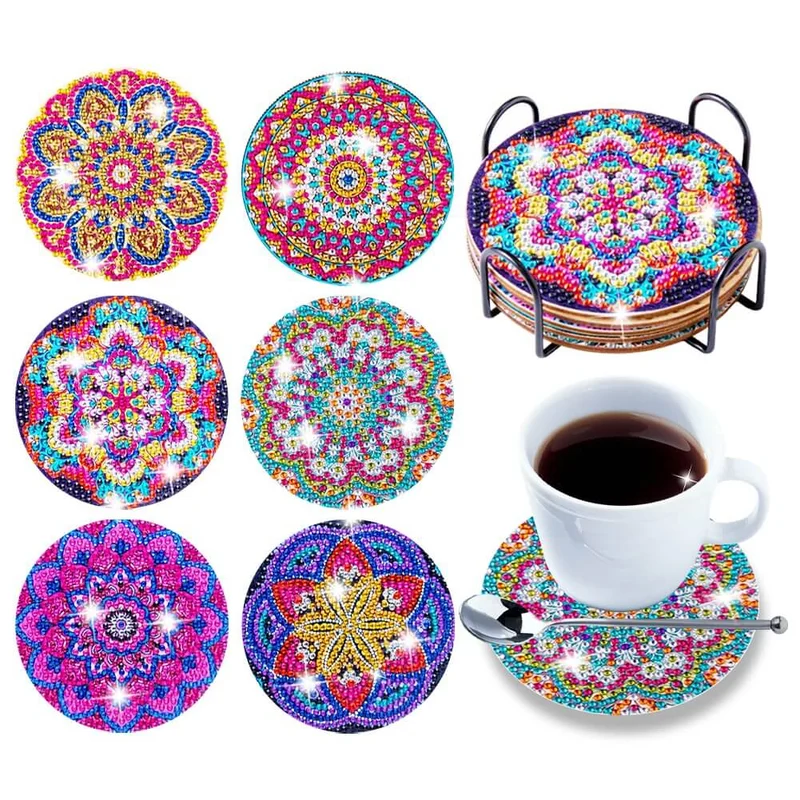 Diamond Crafts Coasters Diamond Painting Coasters (Mandala) - Image 19