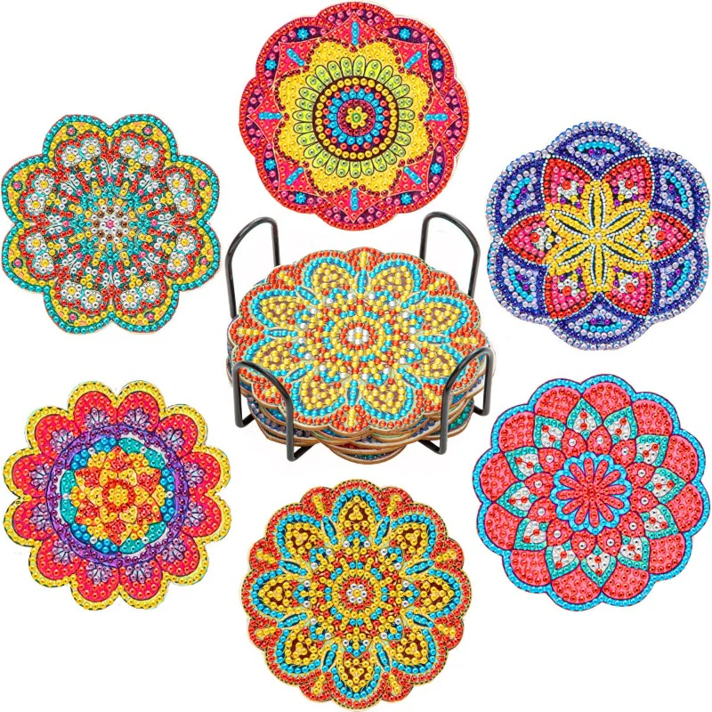 Diamond Crafts Coasters Diamond Painting Coasters (Mandala) - Image 23