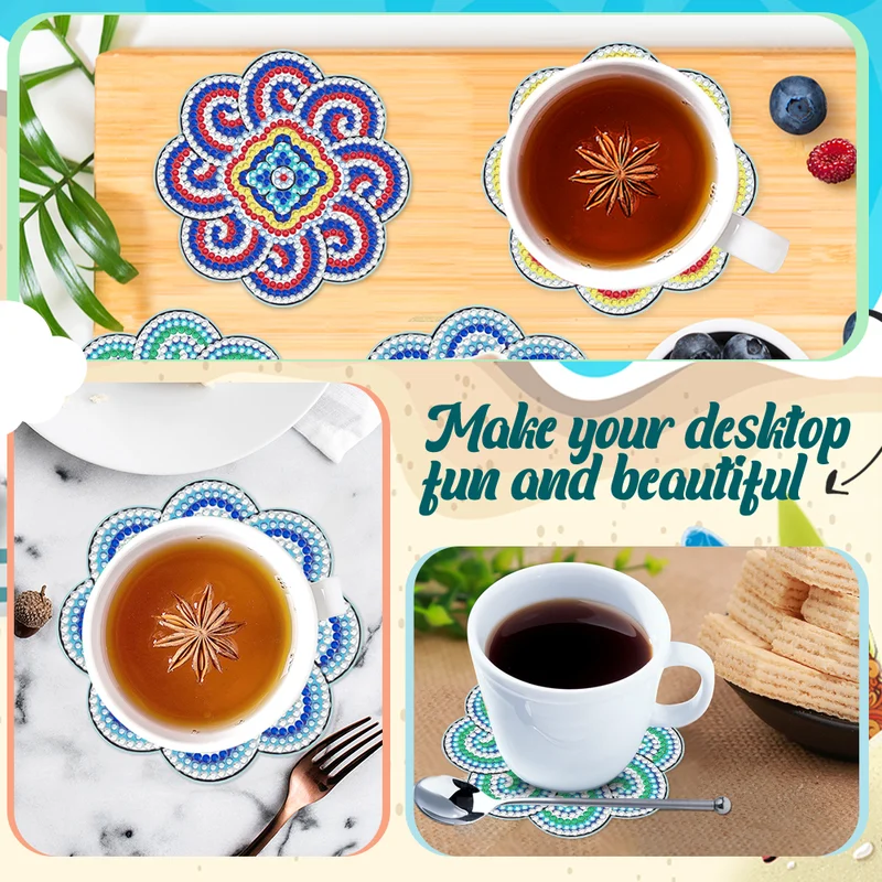 Diamond Crafts Coasters Diamond Painting Coasters (Mandala) - Image 4